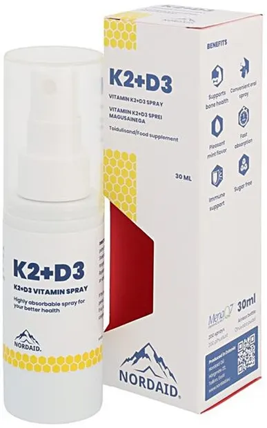K2 + D3 Spray oral, mentă, 30 ml, Nordaid