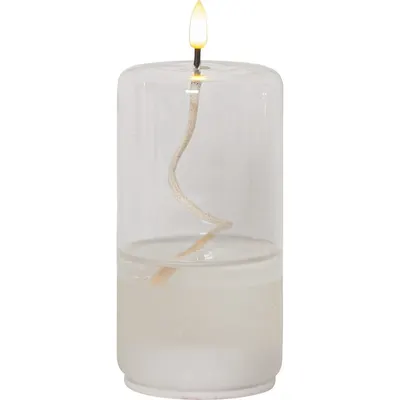 Lumânare albă cu LED în sticlă Star Trading Flamme Float, înălțime 17,5 cm