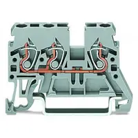 3-conductor through terminal block; 2.5 mm²; lateral marker slots; for DIN-rail 35 x 15 and 35 x 7.5; CAGE CLAMP®; 2,50 mm²; orange