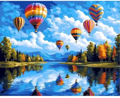 Kit de pictură după numere MagicArt - Festivalul baloanelor, 40 x 50 cm
