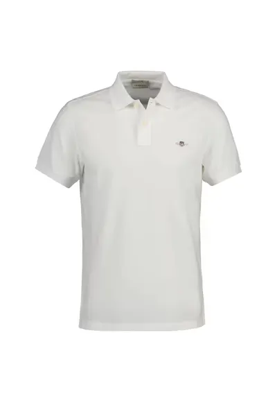 Tricou polo slim fit Shield - Alb