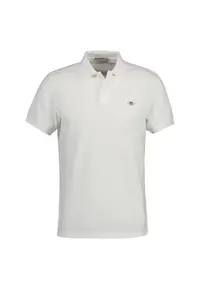 Tricou polo slim fit Shield - Alb