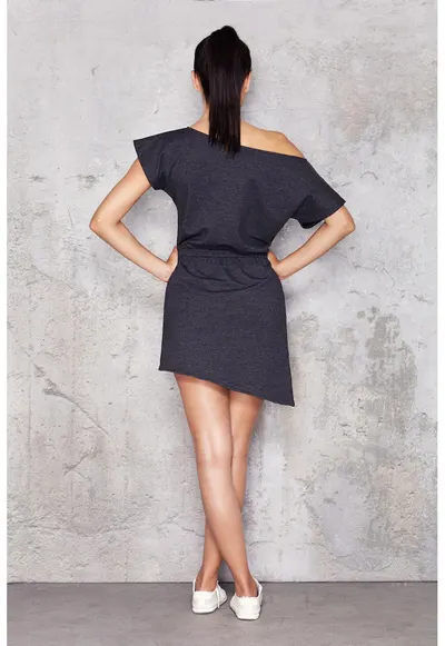 Rochie dama - Bumbac - Gri inchis - M001
