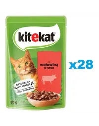 KITEKAT Plicuri hrana pisici adulyte, cu vita in sos 28x85 g