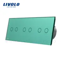 Panou Intrerupator dublu + dublu + dublu Verde