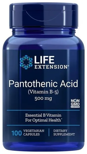 Acid pantotenic, 500 mg, 100 capsule, Life Extension