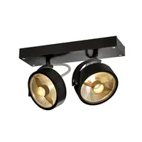 Corp iluminat TAVAN, Kalu de perete Luminita GU10, negru perete sI Plafon lumina, QPAR111, cu Doua capete, negru, max. 75W,
