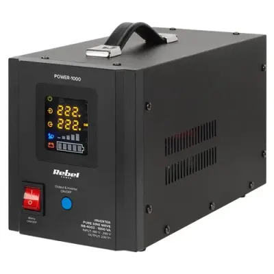 UPS pentru centrala, unda pura sinusoidala, 1000VA, 700W, Negru, REBEL
