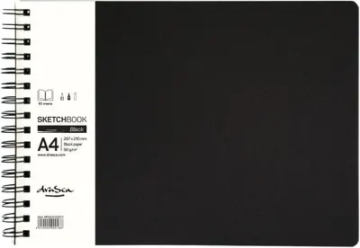 Bloc de schițe Drasca - Black, A4, 80 de coli