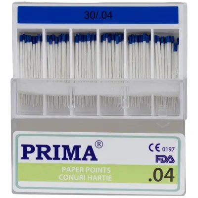 Conuri din Hartie Absorbanta ISO 30, Albastru, Marimea 4, pentru Uscarea Canalelor Radiculare, 60 Bucati