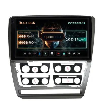 Navigatie 2K Skoda Octavia 2, Android, S-Quadcore 4GB RAM + 64GB ROM, 10.36 Inch - AD-BGS100042K+AD-BGRKIT048