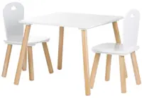 Set pentru copii Chipolino - Masă cu două scaune, MDF, alb
