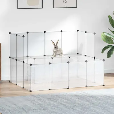 vidaXL Cușcă pentru animale mici transparent 143x107x93 cm PP și oțel