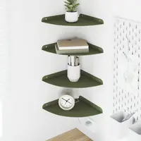 vidaXL Raft Suspendat pentru Colț 4 buc. Verde măsliniu 24 x 24 x 2 cm