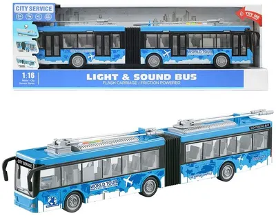 Jucarie pentru copii Ocie City Service - Troleibuz, 1:16, albastru