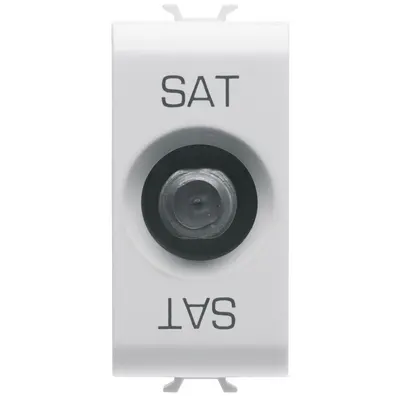 Priza TV/SAT de capat 1 modul Gewiss Chorus GW10371, alb
