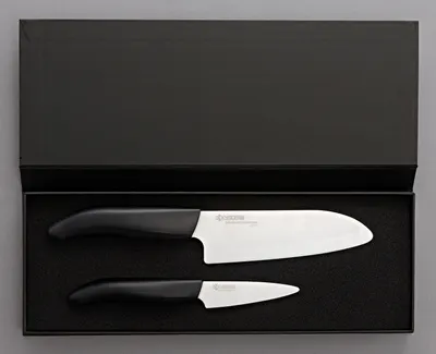 Cuțite din ceramică KYOCERA, 2 buc, negru/alb