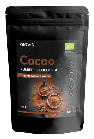 Cacao pulbere raw ecologica, 250g, Niavis