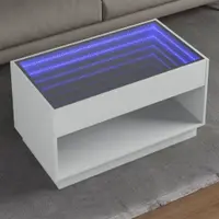 Gossi masuta de cafea cu led infinity, alb, 90x50x50 cm
