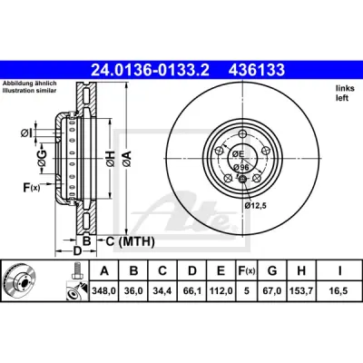 Disc frana ATE 24.0136-0133.2