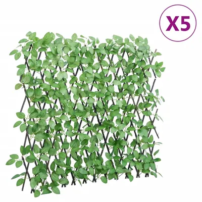 vidaXL Spalier iederă artificială extensibil, 5 buc., verde, 180x65 cm
