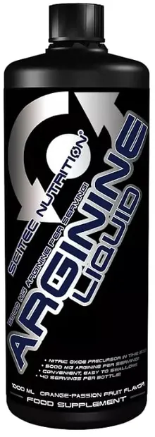 Arginine Liquid, portocală și fructul pasiunii, 1000 ml, Scitec Nutrition