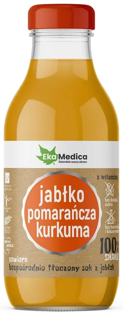 Suc de mere, portocale și turmeric, 300 ml, EkaMedica