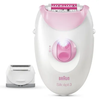 Epilator Braun - Silk-épil 3 SE 3-031, alb/roz