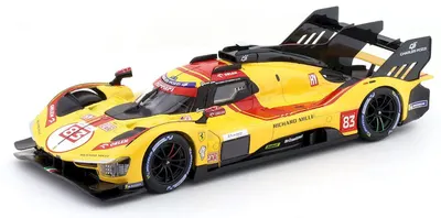 Model colecționar BBURAGO Mașini de curse: Ferrari 499P #83 Robert Kubica, Yifei Ye, Philip Hanson Câștigător 24h LeMans 2025
