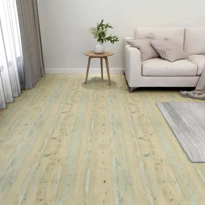 vidaXL Plăci de Pardoseală Alb și Maro Deschis 5,11 m² 55 buc. PVC