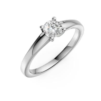 Inel de logodna din aur alb cu un diamant solitaire de 0.4ct