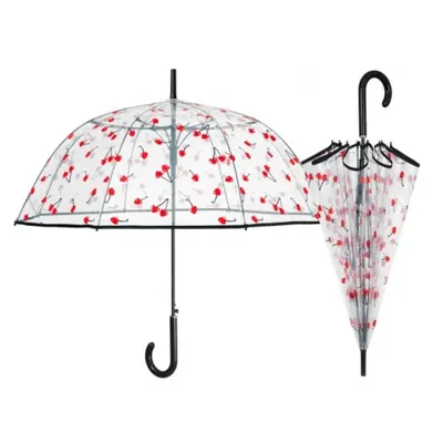 Umbrelă transparentă cu cireșe, Perletti, 82 cm, Collection Perletti Time