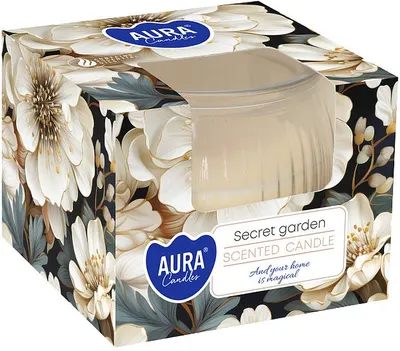 Lumânare parfumată Bispol Aura - Secret Garden, 80 g