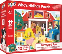 Puzzle educațional cu clapete Galt - Cine se ascunde în fermă?