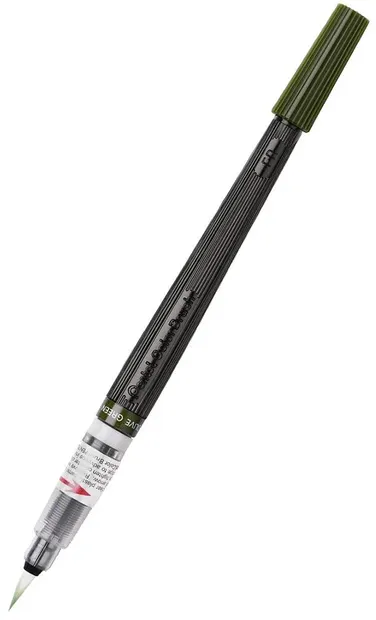 Pensula Pentel - Art Colours, verde ulei
