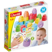 Set cuburi cu bile zornaitoare Quercetti Momy Soft Happy Sound 18 piese