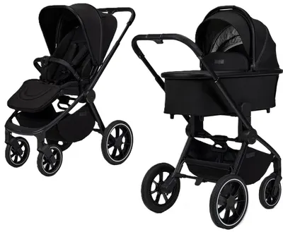 Cărucior combinat 2 în 1 Moon - Resea+, Onyx Melange