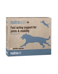 NUTRAVET Nutraquin+ 120 capsule caini si pisici, suport actiune rapida articulatii si mobilitate