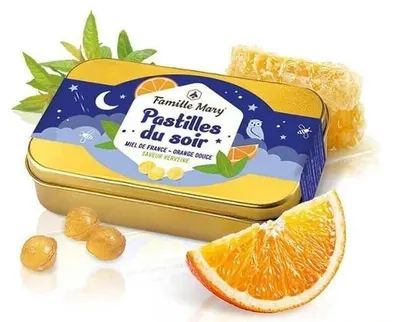 Pastile cu miere, verbină și portocală dulce, 60 g, Famille Mary
