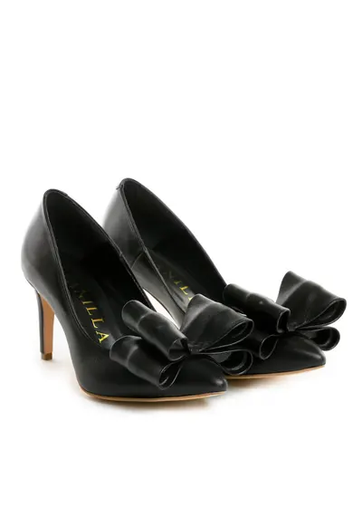 Pantofi Stiletto cu toc subtire Sophie - piele naturala - negri