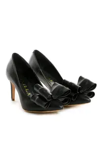 Pantofi Stiletto cu toc subtire Sophie - piele naturala - negri