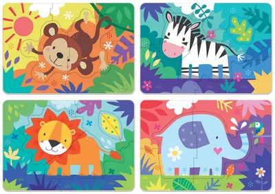 Puzzle progresiv 4in1 - Jungle Animals, 26 piese