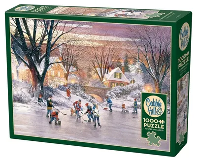 Puzzle Cobble Hill din 1000 de piese - Hochei în orașul natal