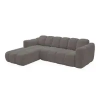Colțar gri extensibil cu tapițerie din chenille (cu colț pe partea stângă) Michell – Miuform