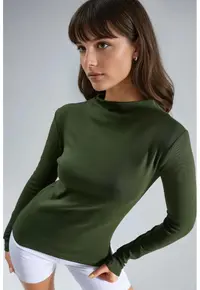 Bluze dama - Slim fit - Verde - Jerseu