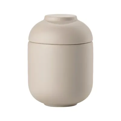 Organizator de baie bej, pentru dischete demachiante, din gresie ceramică Sensu – Zone