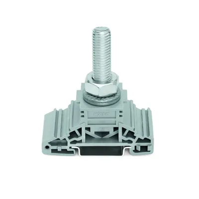 Stud terminal block; lateral marker slots; for DIN-rail 35 x 15 and 35 x 7.5; 1 stud, M12; 120,00 mm²; gray