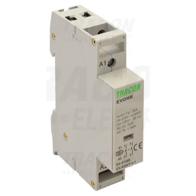 Contactor modular deinstalatii EVOHK2-25V 230V, 50Hz, 1 Mod, 1×NO+1×NC, AC1/AC7a, 25A