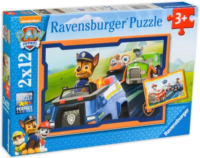 Puzzle Ravensburger din 2 x 12 de piese - Paw Patrol in actiune