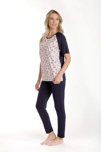 Tinuta dama CV24072 bleumarin/roz inimioare, Cesy | marimea L